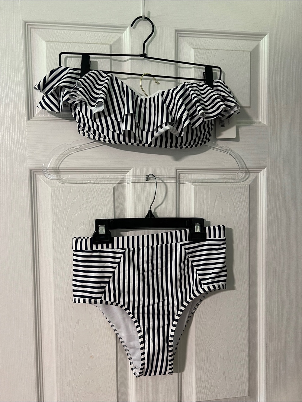 Striped Navy White Swim